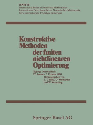 cover image of Konstruktive Methoden der finiten nichtlinearen Optimierung